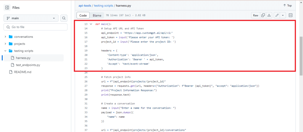 Main Function: Setting up RAG API