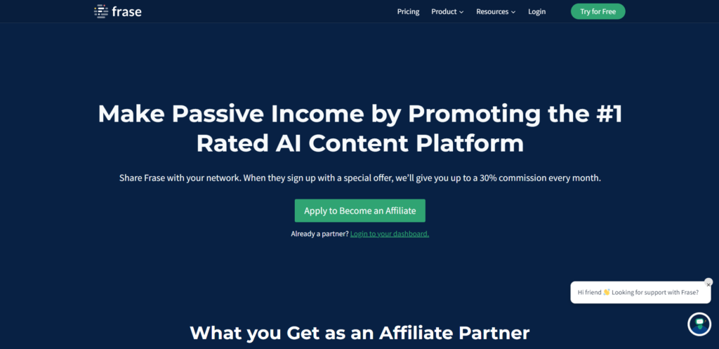 Frase affiliate program