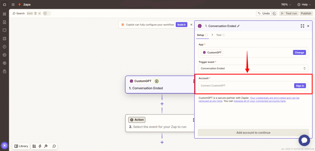Sign in to your CustomGPT.ai