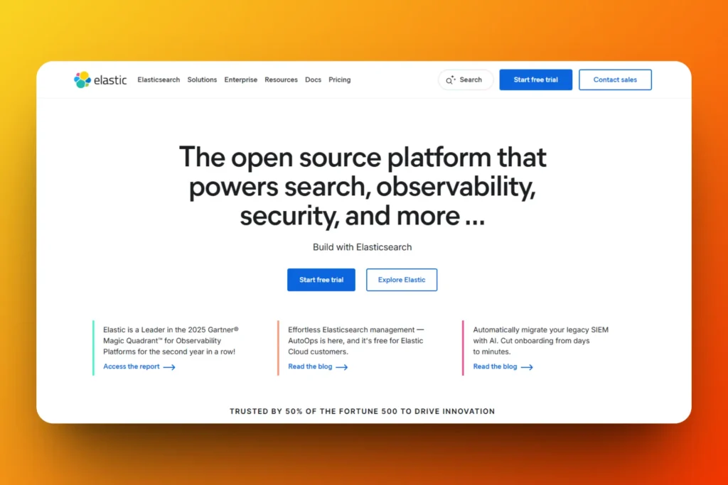 Elastic Enterprise Search - popular enterprise search software