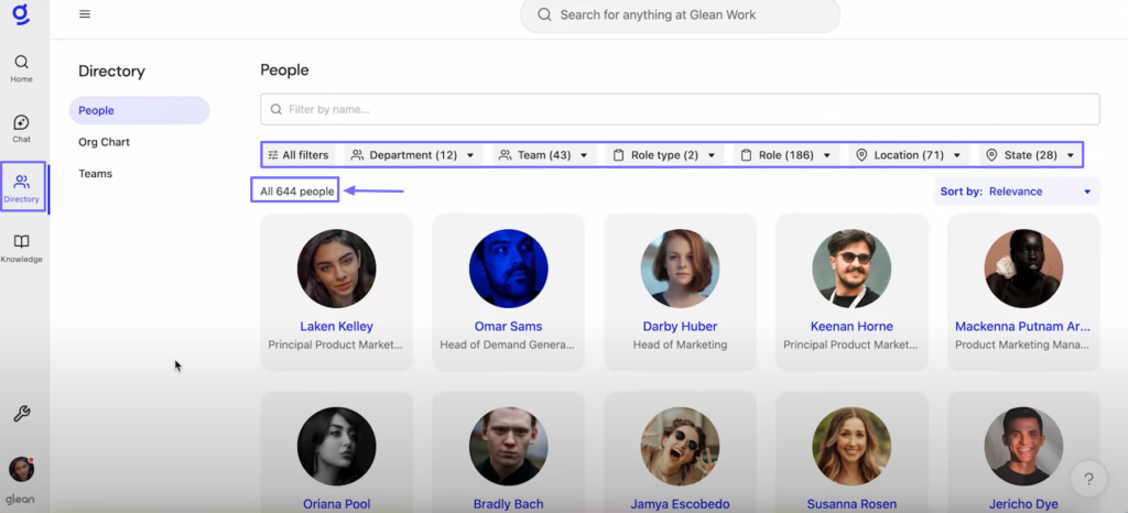 directory feature in the sidebar