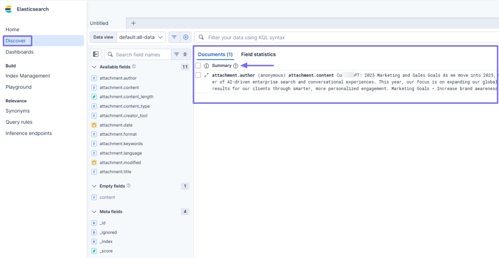 discover feature on enterprise search software