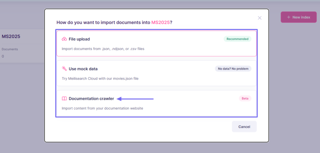 file import options on enterprise search software