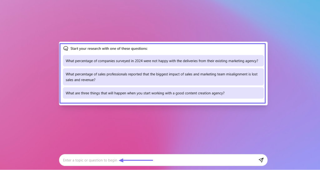 prompt textbox on enterprise search software