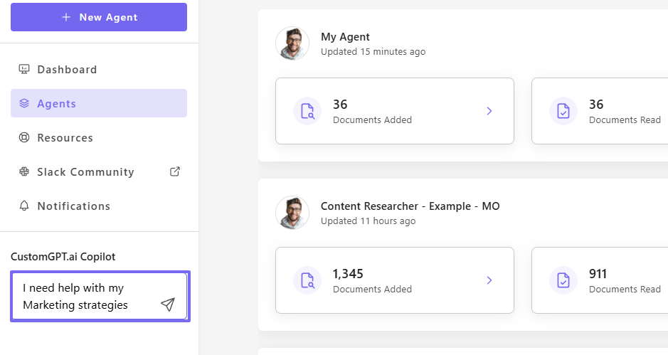 sample prompt on enterprise search software