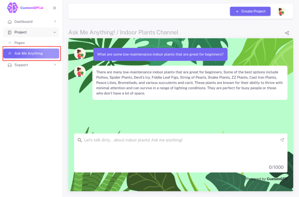 Test Your Bot In The CustomGPT Dashboard