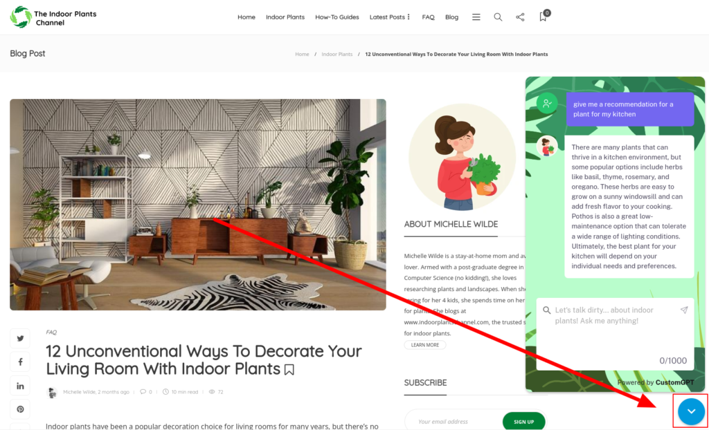 CustomGPT Livechat Experience - Let Website Visitors Talk To Your Content