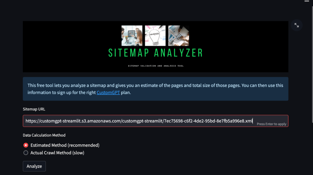 Enter Your Sitemap URL