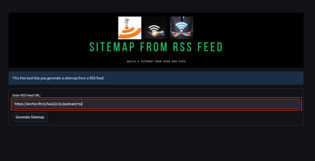 Paste the RSS Feed Link
