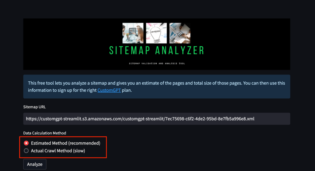 Select the Analysis Method