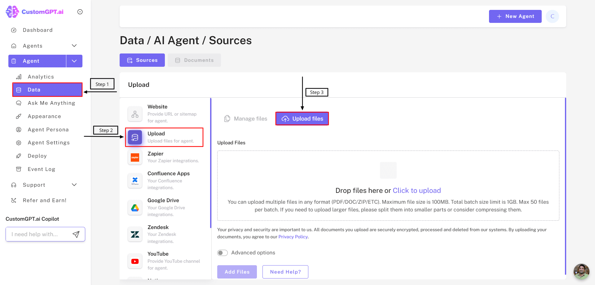 Upload additional documents