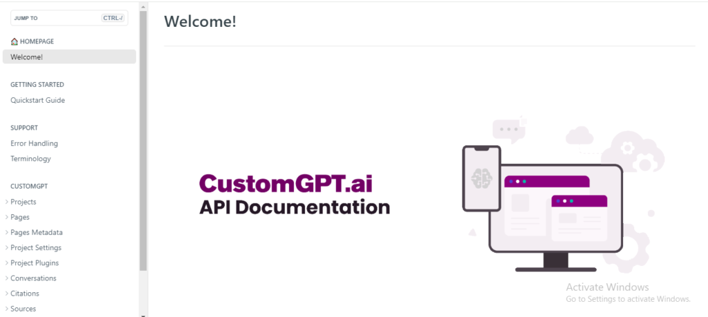 CustomGPT provides comprehensive documentation and support material