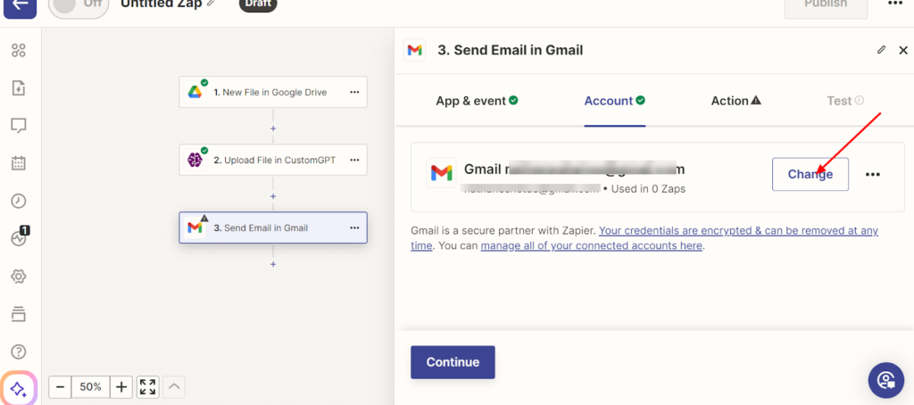 Choose an Account That Sends the Email