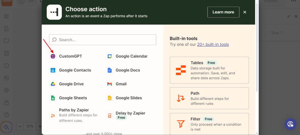 choose an action app