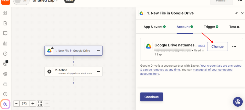 Sign in or Change Your Google Drive Account