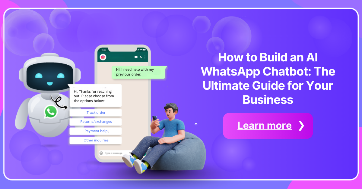 Flow showing Connect → Build (RAG) → Deploy on WhatsApp with cited answers.