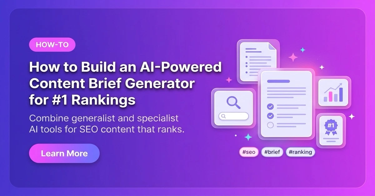 CustomGPT.ai banner about building an AI-powered content brief generator for better SEO rankings.