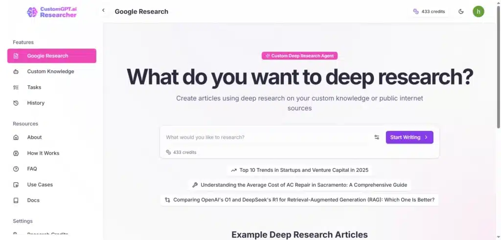 Introducing CustomGPT.ai Researcher