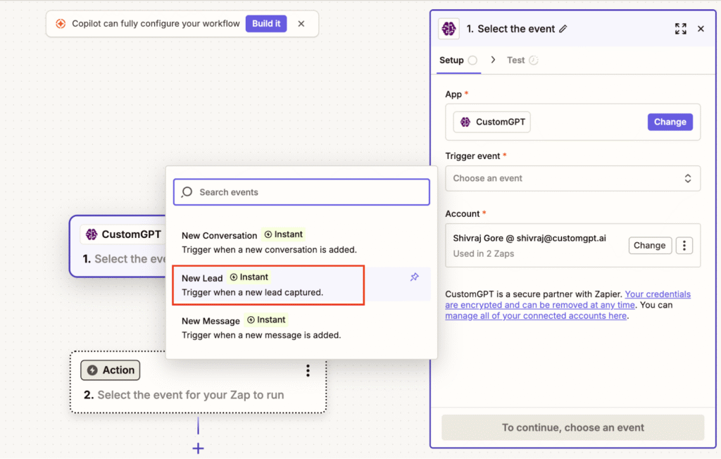 Connect CustomGPT.ai to HubSpot through Zapier