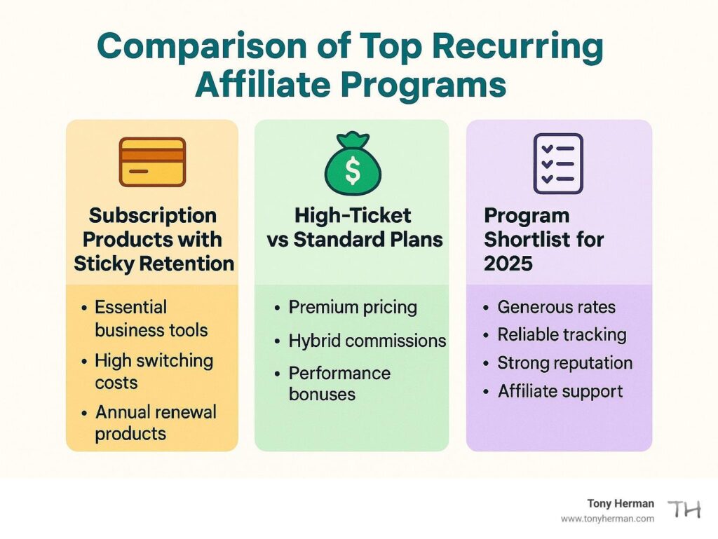 comparison of top recurring affiliate programs