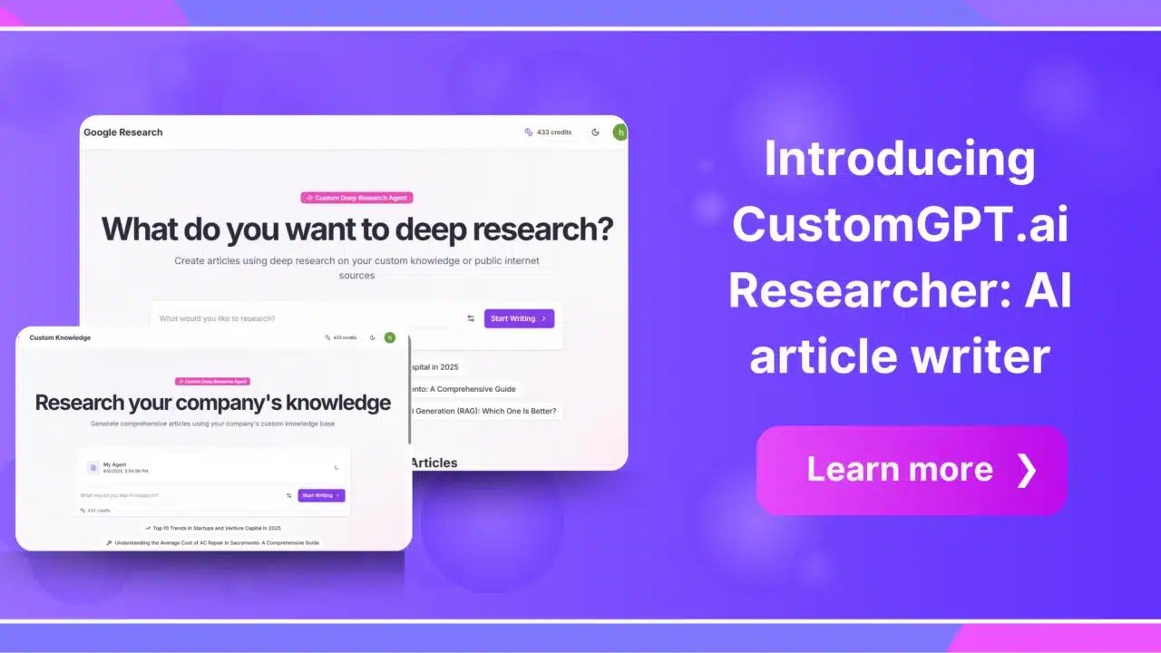 Introducing CustomGPT.ai Researcher