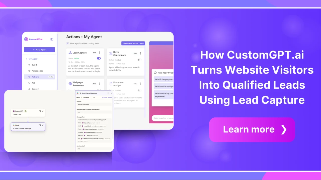 How CustomGPT.ai Turns Website Visitors Into Qualified Leads Using Lead Capture