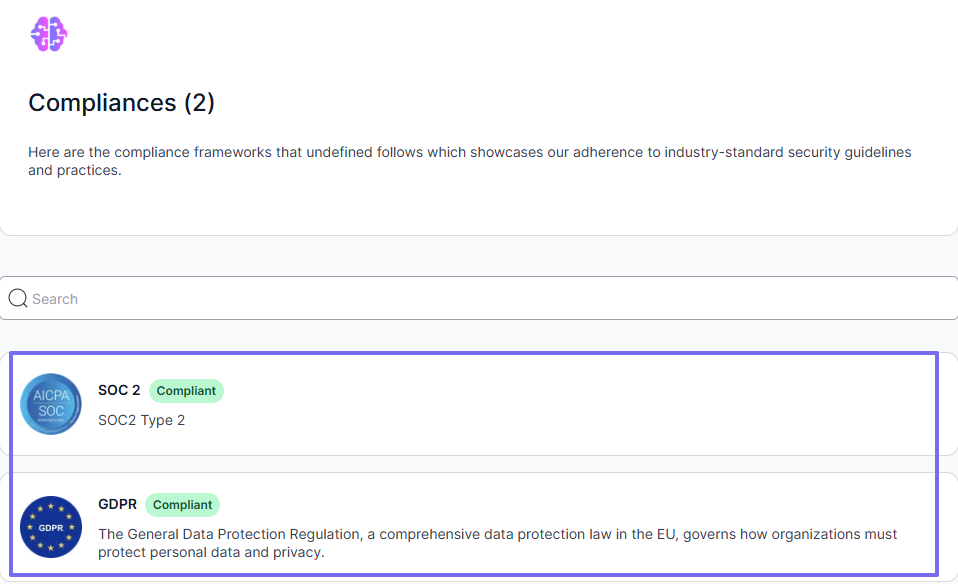 CustomGPT compliance showing SOC2 and GDPR certification