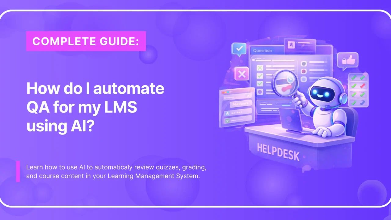 AI robot testing LMS content