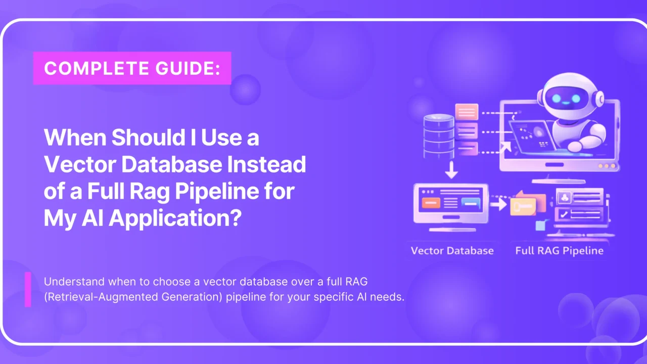 Vector database versus full RAG