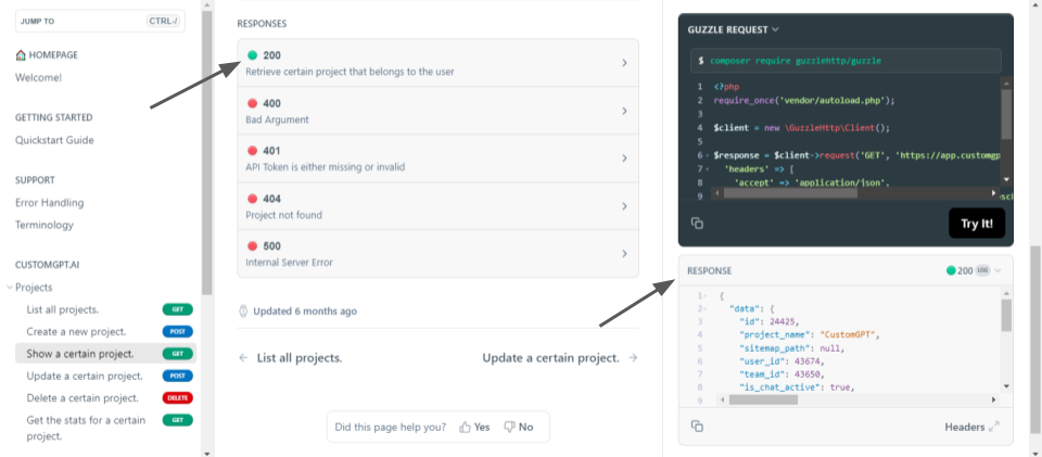 customgpt api and php rehosted 2