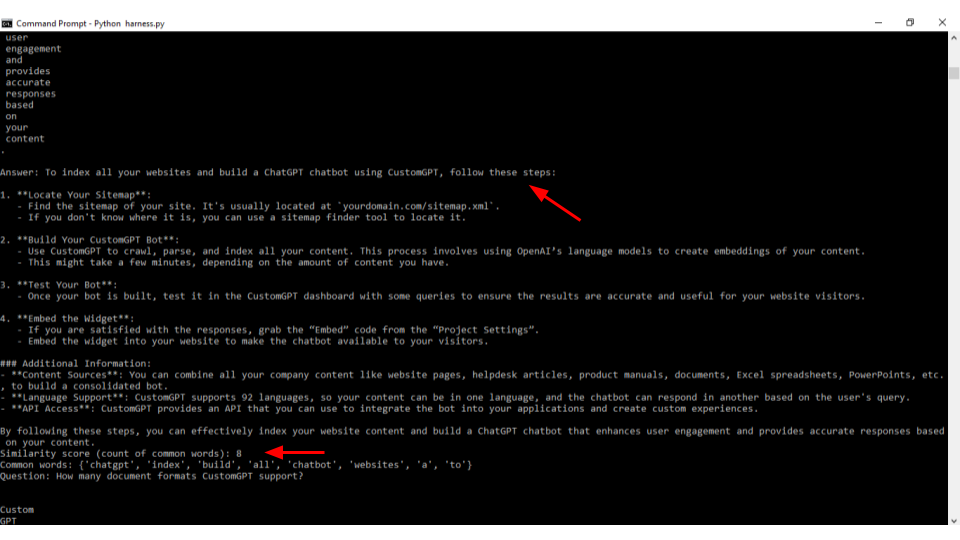 customgpt api test harness for answer accuracy rehosted 15