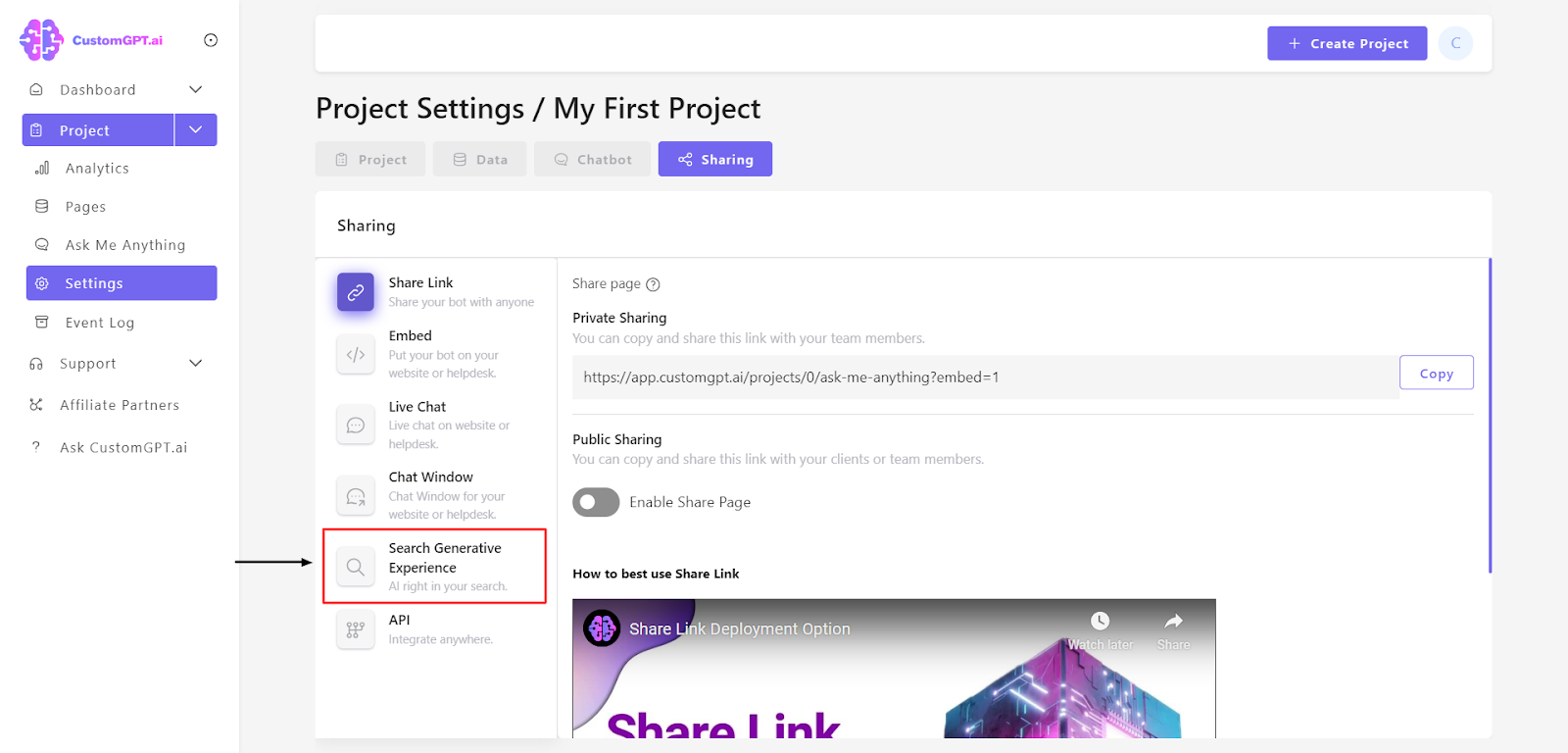 customgpt search generative experience rehosted 4