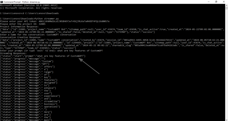 streaming chatbot text example rehosted 11