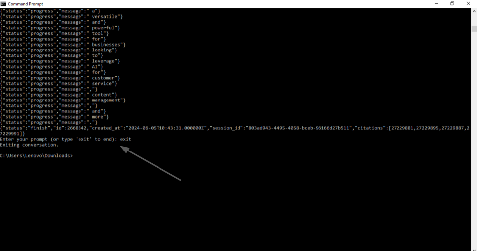 streaming chatbot text example rehosted 12