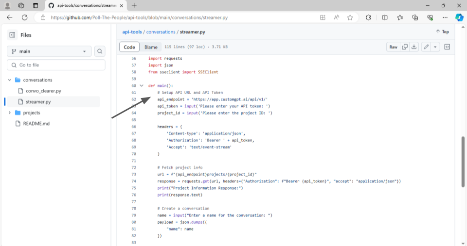 streaming chatbot text example rehosted 2