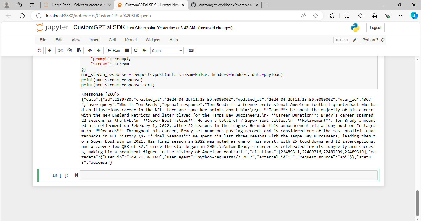 streaming text using api and sdk rehosted 8