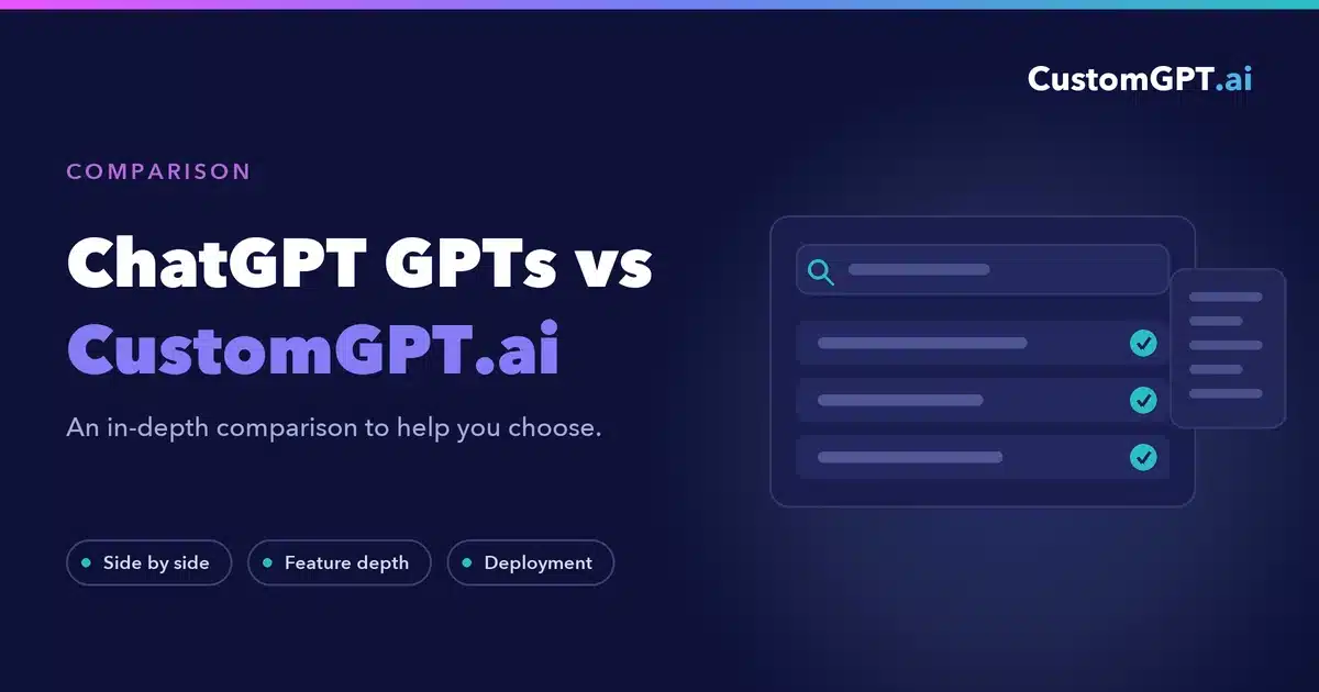 ChatGPT GPTs vs CustomGPT.ai: An In-Depth Comparison to Help You Choose