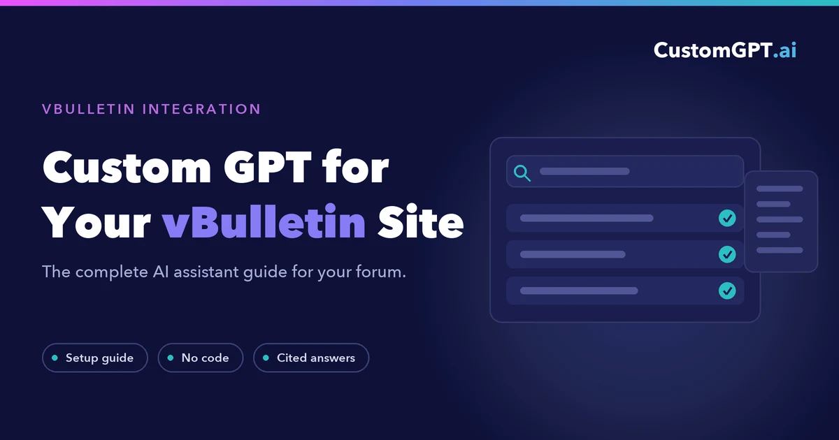 Custom GPT for vBulletin Forums | CustomGPT.ai