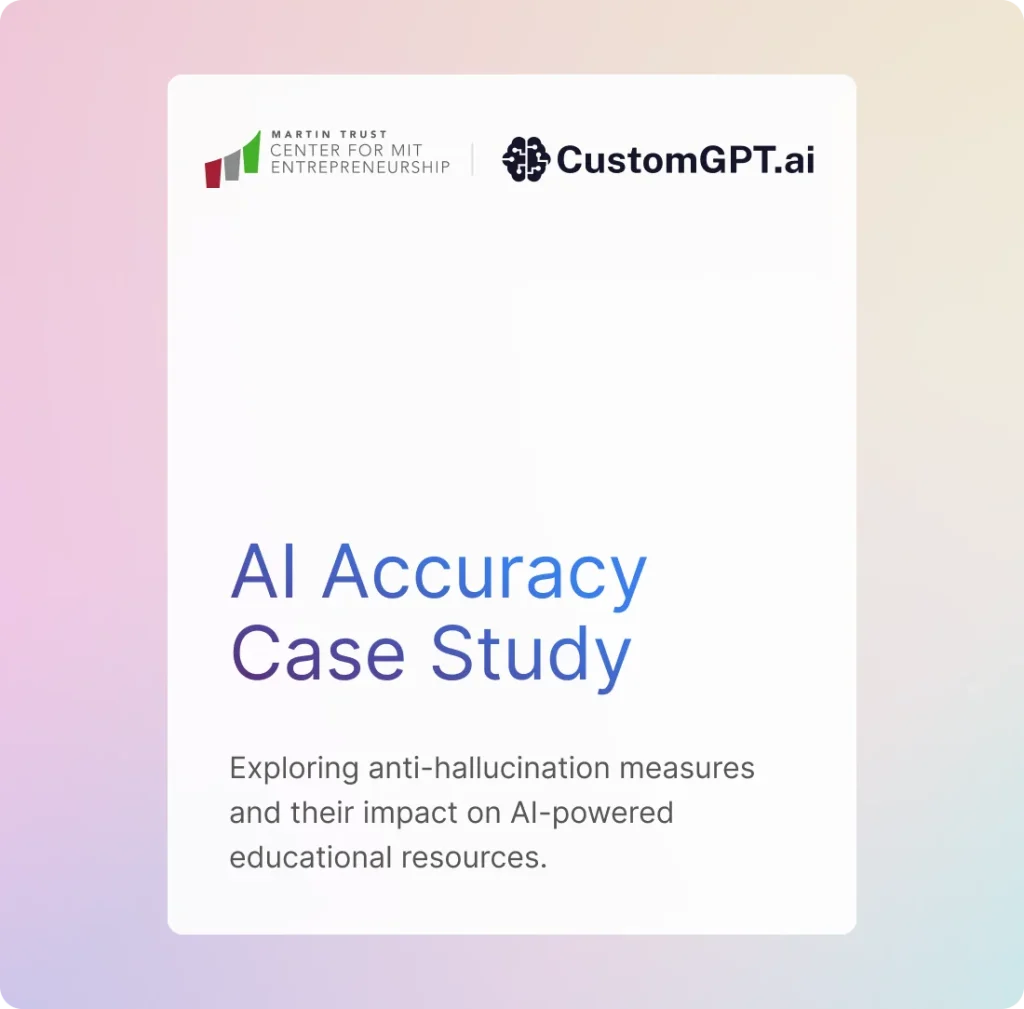 Cover of the MIT Martin Trust Center AI Accuracy Case Study on anti-hallucination measures in educational resources.