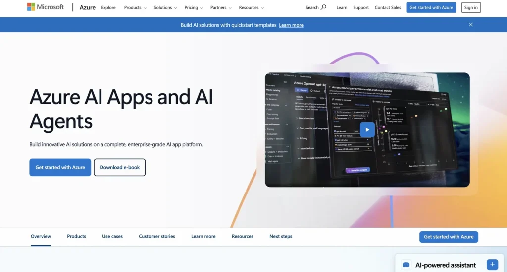 The Azure AI website.