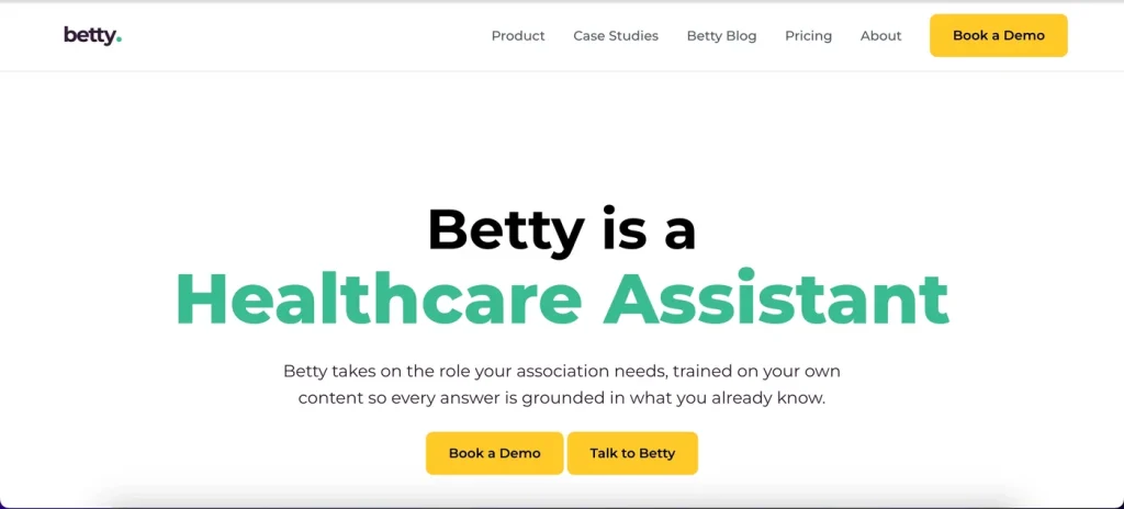 The Betty AI website.