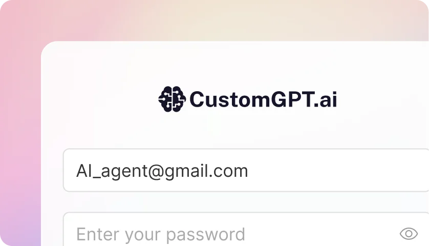 A sign-up form with an email address and password field.