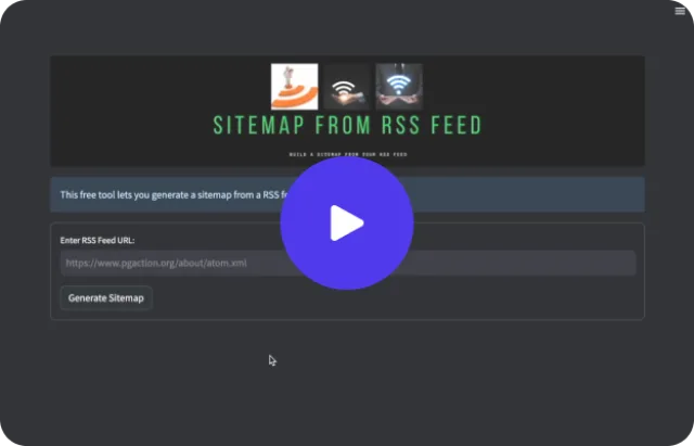 Video thumbnail for the Sitemap From RSS Feed tool.