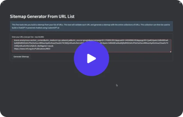 Video thumbnail for the Sitemap From URL List tool.