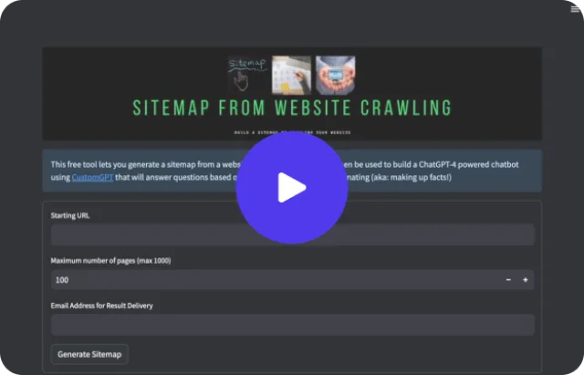 Video thumbnail for the Sitemap From Website Crawler tool.