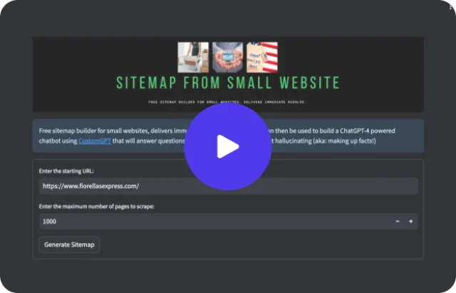 Video thumbnail for the Sitemap From Website Scraping tool.