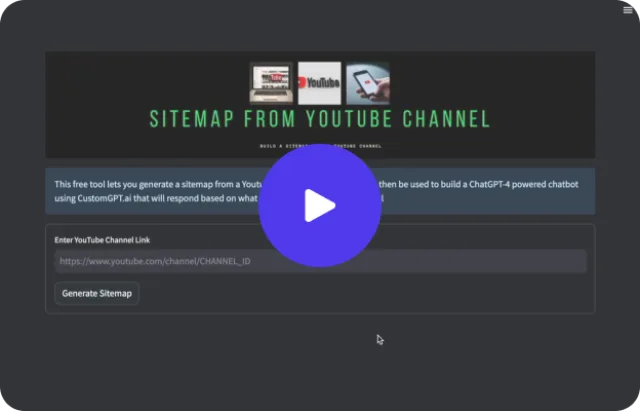 Video thumbnail for the Sitemap From YouTube Channel tool.