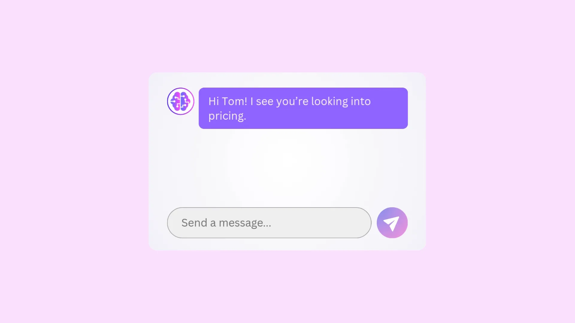A chatbot answering with the page the visitor is reading in mind