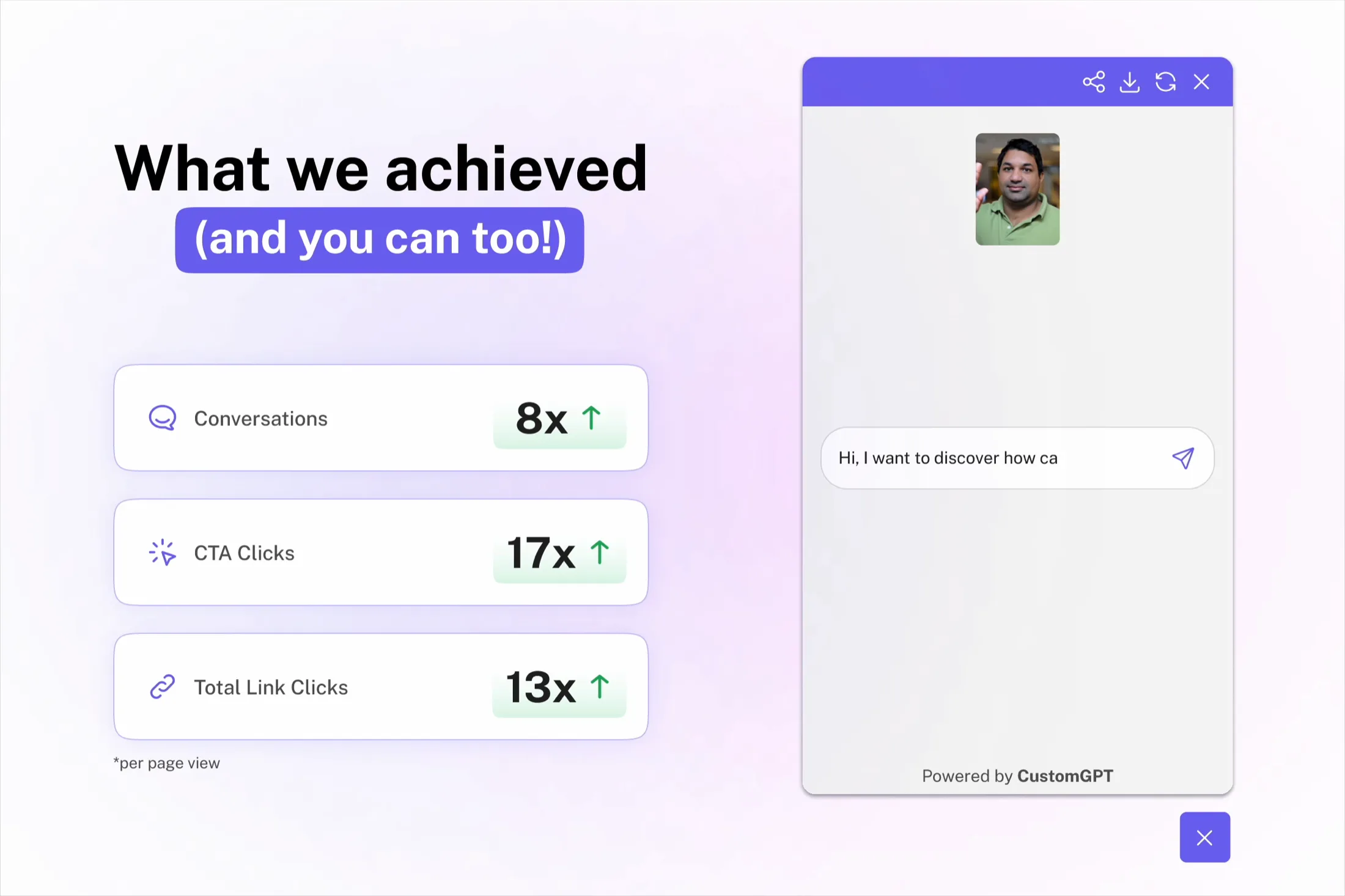 A Revenue Agent greeting a visitor and steering them to a sign-up page