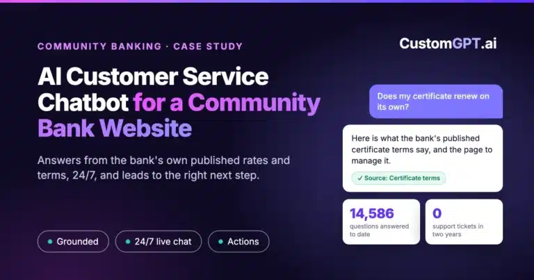 web ai customer service chatbot community bank banner